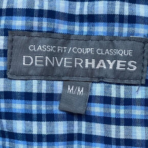 DENVER HAYES CLASSIC FIT PLAID SHORT SLEEVE SHIRT SIZE Medium - Picture 2 of 3